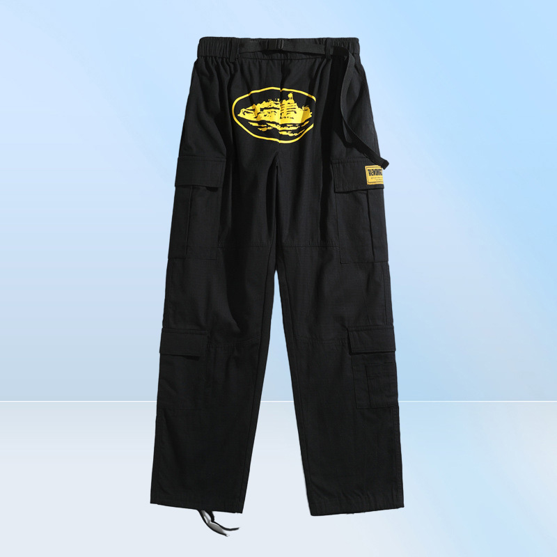 Men039s Pants Cargo Mens Streetwear Hip Hop Printed Casual Trousers Military Retro Multipockets Straight Loose Overalls Couple