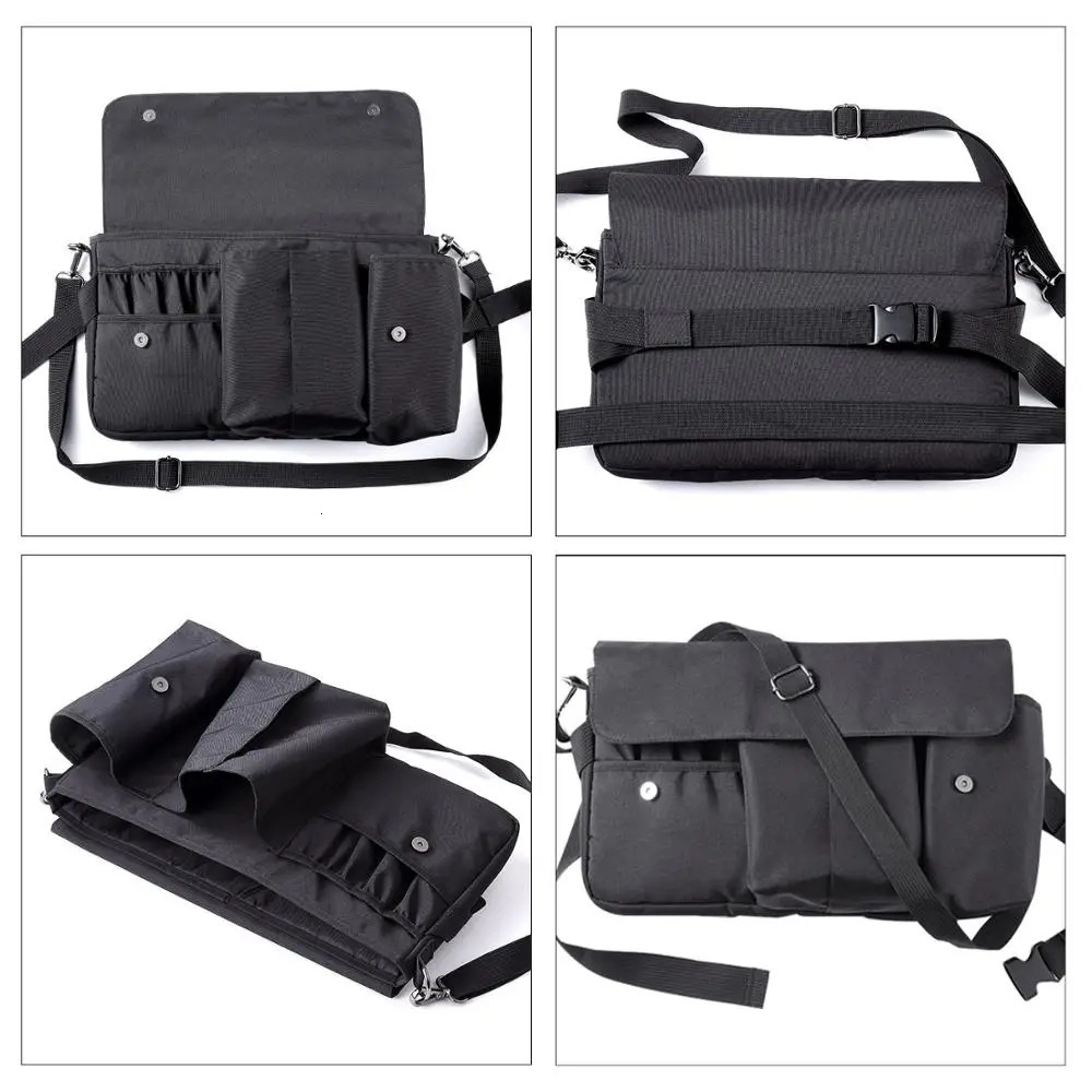 Cosmetic Bags Cases Rownyeon Makeup Artist Bag Studio Bag Waist Bag Brushes Storage for Makeup Artist Hair Stylist with Tissue Pocket Brushes Holder 2