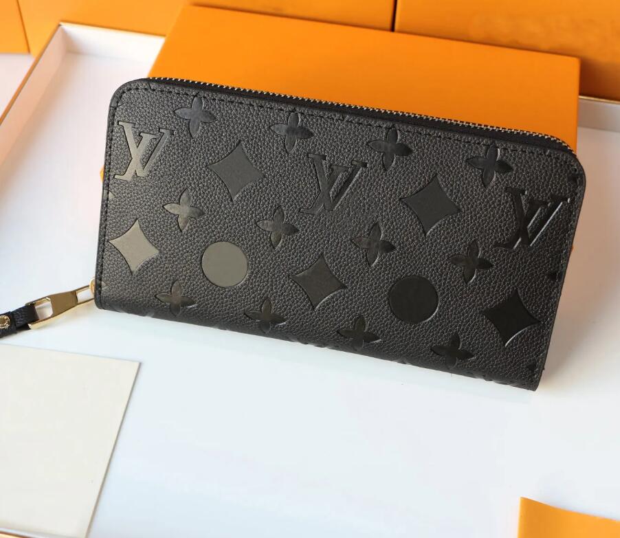 Fashion flowers designer zipper wallets luxurys Men Women leather bags High Quality Classic Letters coin Purse Original Box Plaid card holder