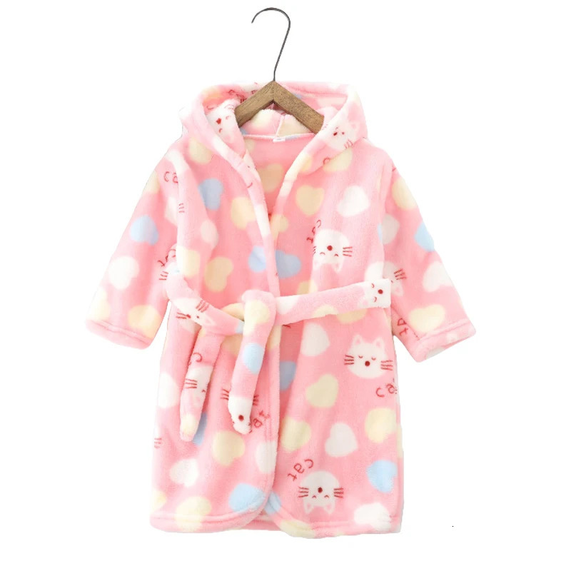 Pajamas Autumn And Winter Girls Robes Baby Girls Sleepwear Bathrobe Girl Princess Robes Kids Hooded Homewear Cartoon Child Pajamas 231031