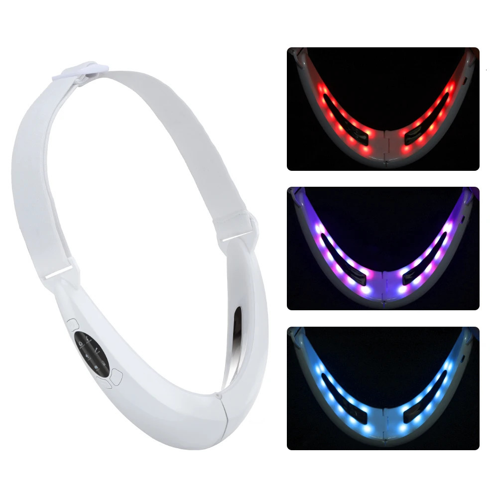 Face Care Devices 5 Modes Face Lifter V-Line Up Face Lifting Belt LED Pon Therapy Vibration Slimming Massager Beauty Health Device 231030