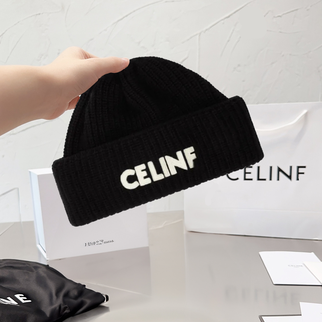 Classic CElElF wool woven hat Arc de Triomphe women designer Beanie cap Men's cashmere knit hat Winter warm hat