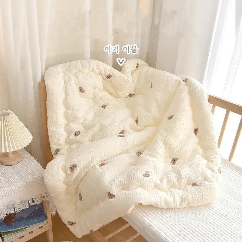 Bedding Sets MILANCEL Winter Baby Quilt Kids Six Layer Crepe Seersucker Thick Air Conditioning Quilt 231031