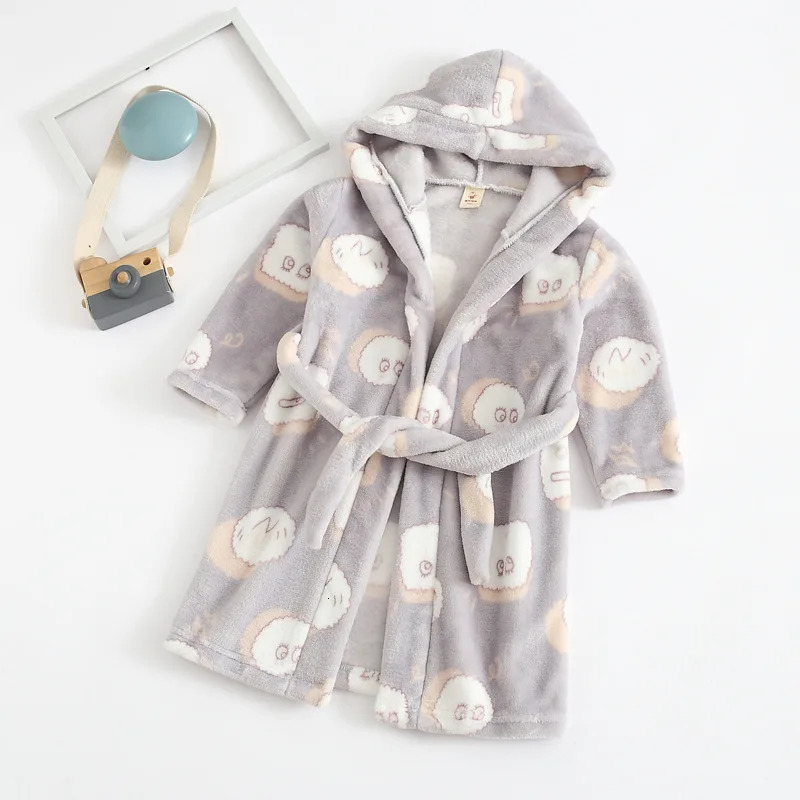 Pajamas Children Bath Robe Baby Towel Children's Rainbow Cartoon Hooded Bathrobes For Boys Girls pajamas Kids Sleepwear Robe 2 6 8 Years 231031