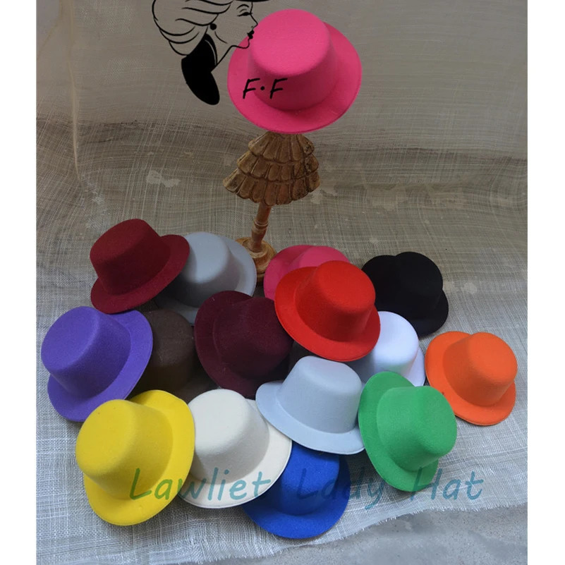 Hair Clips Barrettes 10pcs Women Mini Top Hat Children Fascinator Hats EVA Boy Girl Wedding Hen Party Festival Dance Hat with Clip DIY Craft Hat Base 