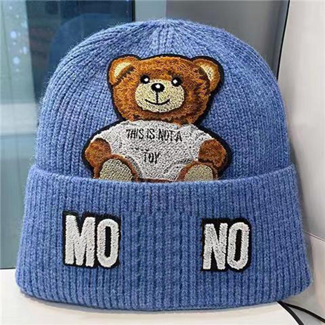 bonnet brute strength bear designer Beanie solid color fashion leisure prevalent versatile beanie warm letter hat