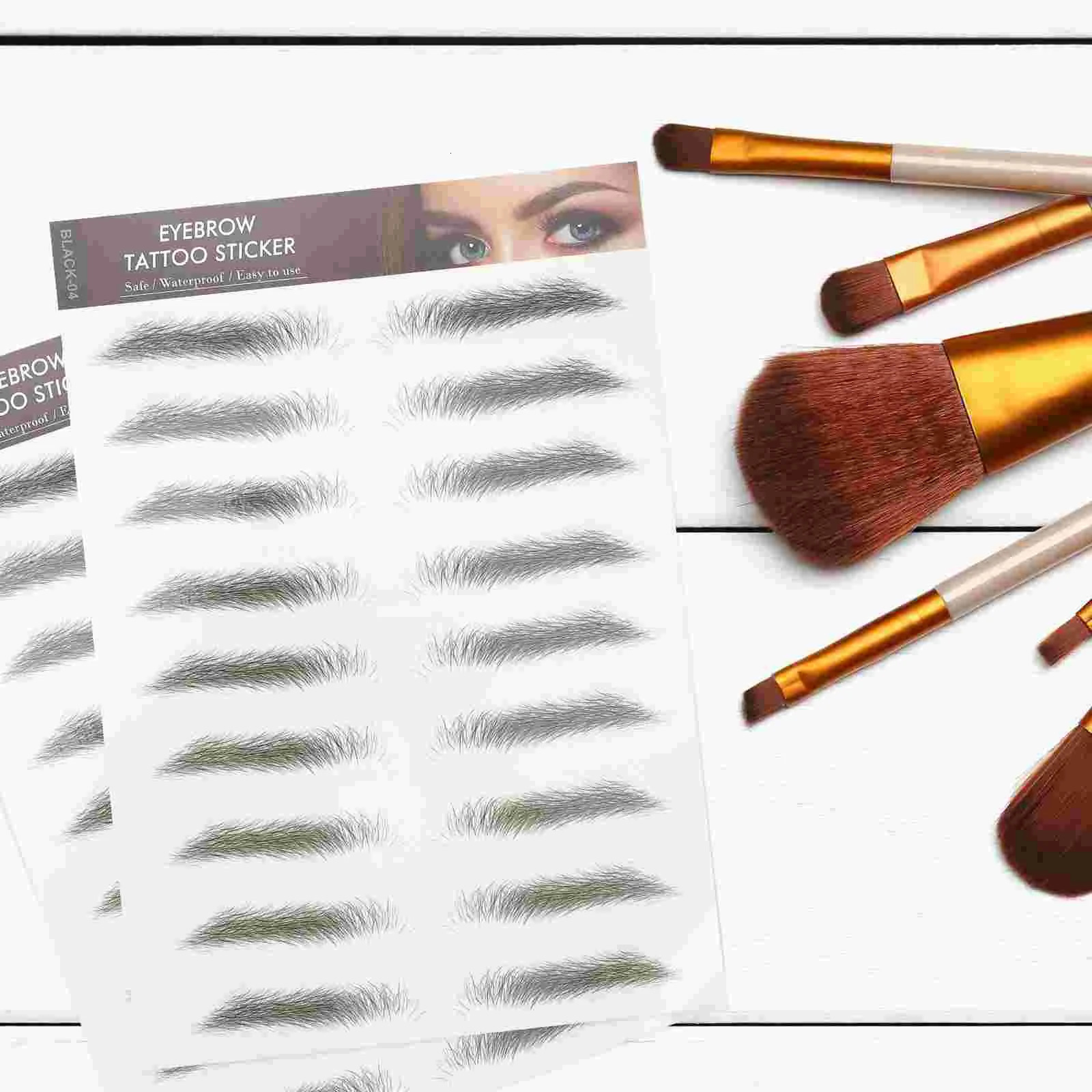 Eyebrow Enhancers Eyebrow Stickers 3D Hair-Like Eyebrows Waterproof Temporary Tattoos Threading Tool Makeup 231031