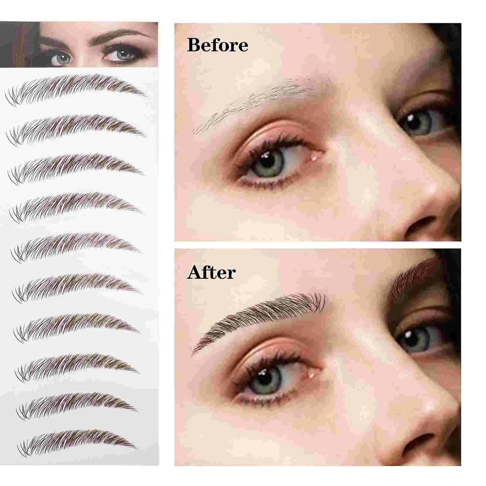 Eyebrow Enhancers 5 Sheets Eyebrow 3D Sticker False Eyebrows Cosmetics Temporary Tattoos Water Proof Stickers Make Pvr Girl Makeup 231031