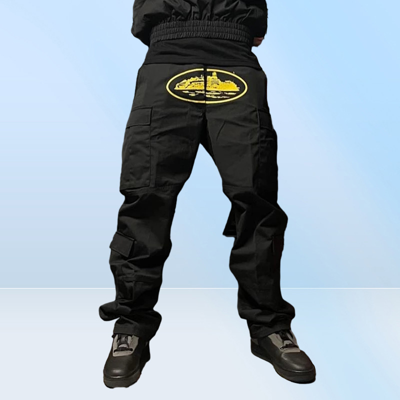 Men039s Pants Cargo Mens Streetwear Hip Hop Printed Casual Trousers Military Retro Multipockets Straight Loose Overalls Couple