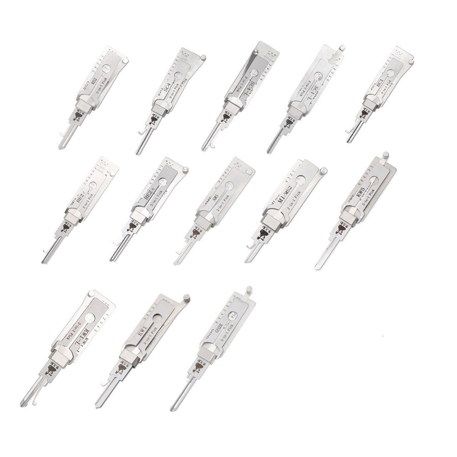 Original Lishi 2 in 1 Tool KW1 KW5 SC1 SC4 M1/MS2 BE2-6 BE2-7 Yale-6 Yale-5 Cisa-5 SC20 S123/C123 TE2 R52 AM5 LW5 1646R Locksmith Tools for Home Door Civil Locks