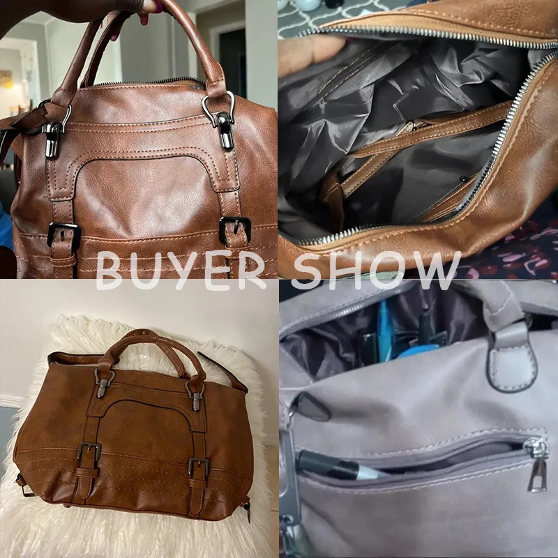 Bags Women's Vintage Shoulder Bag PU Leather New Travel Purse Fashion Handbags for Work Casual Shopping with Removable Strap 231031