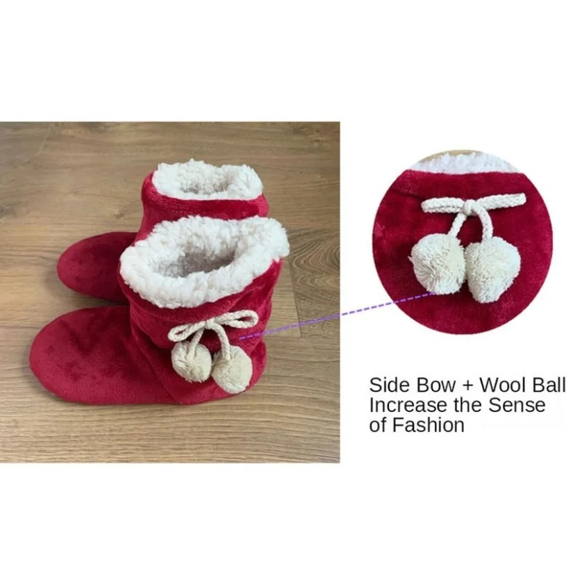 Slippers Womens Home Slipper Boots Winter Warm Fuzzy Indoor Fur Ball Contton Plush Non Slip Grip New Fluffy Female or Shoes Flat Ladies 231031