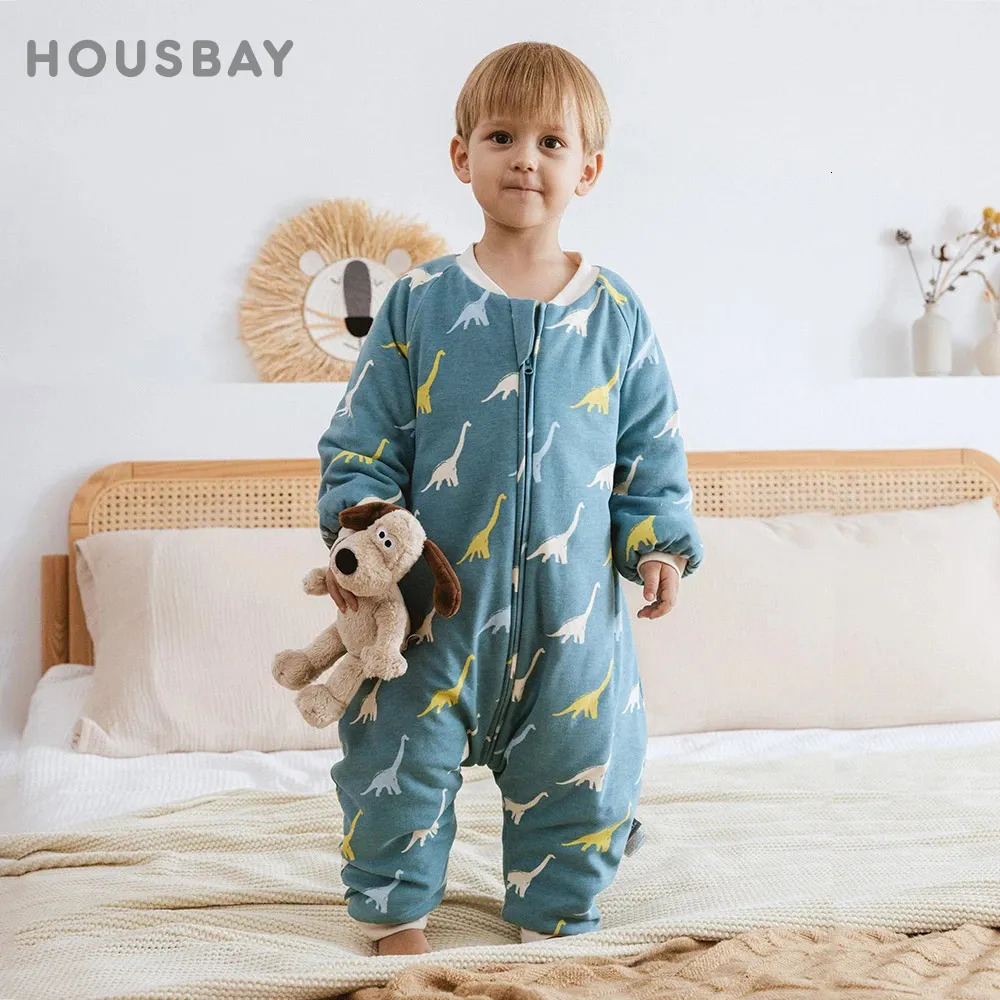 Sleeping Bags Baby Sleeping Bag Dinosaur Sleep Sack 2.5Tog Winter Warm Kids Play Suits In Room Sleepwear Sleeping Bag For Children 1-4Years 231031