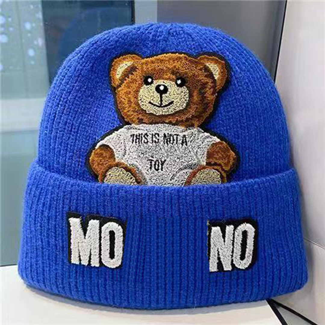 bonnet brute strength bear designer Beanie solid color fashion leisure prevalent versatile beanie warm letter hat