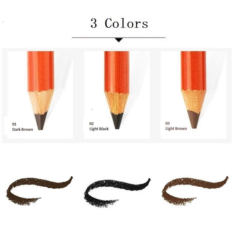 Eyebrow Enhancers 36Pcs/lot Party Queen 3 Colors Natural Wood Eyebrow Pencil Makeup Waterproof Professional Eyebrow Pen Cosmetics 231030