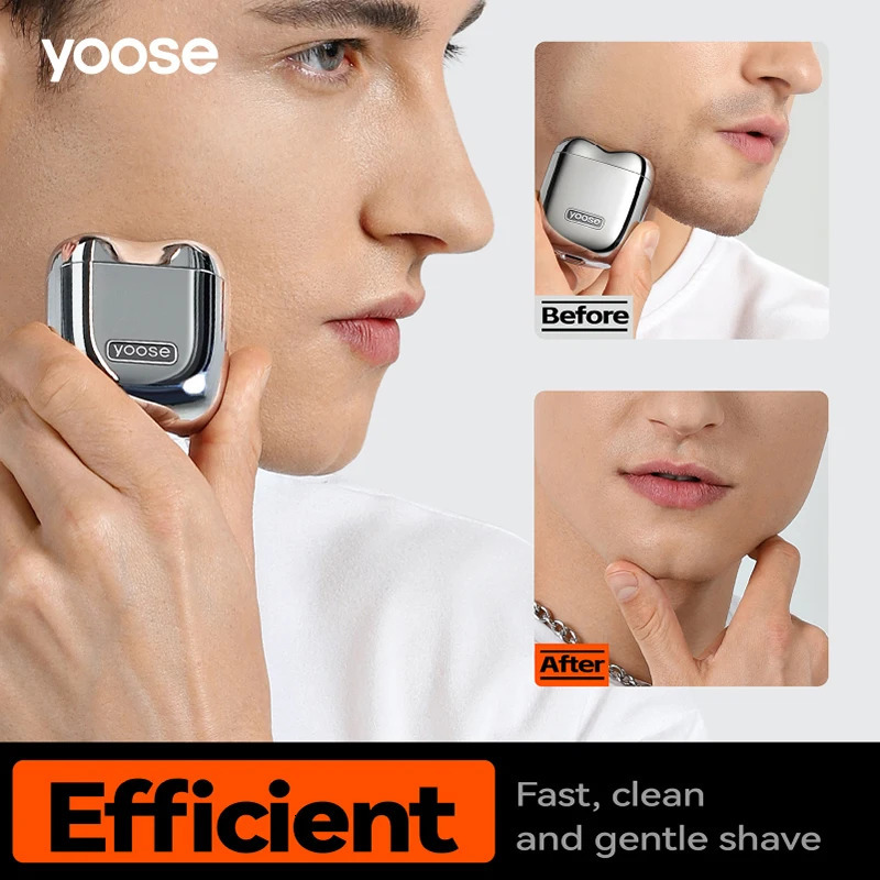 Electric Shavers yoose Mini Electric Razor for Men Waterproof Shavers for men Electric Shavers Wet Dry USB-CRechargeable Portable Leather Case 231030