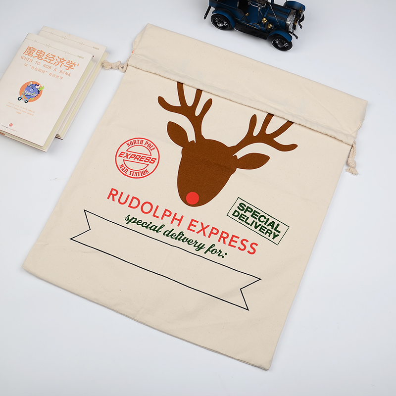 Santa Sacks Monogrammable Christmas Gift Bags SantaSack Drawstring Bag SantaClaus Deer 33 Designs Bulk in Stock YW244-WLL