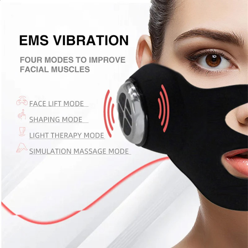 Face Care Devices Electric Mask EMS Microcurrent Vibration Vshaped Chin Lifting Tighten Anti Wrinkle Skin Massage Instrument 231030
