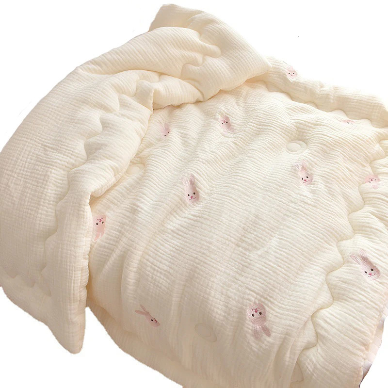 Bedding Sets MILANCEL Winter Baby Quilt Kids Six Layer Crepe Seersucker Thick Air Conditioning Quilt 231031