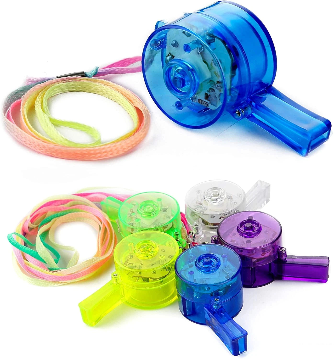 Led Rave Toy 18pcs LED Light Up Whistle Glow Luminous Whistles Toys Bulk Pendant Glow In The Dark Favors Birthday Party Necklace Kids Gifts 231030