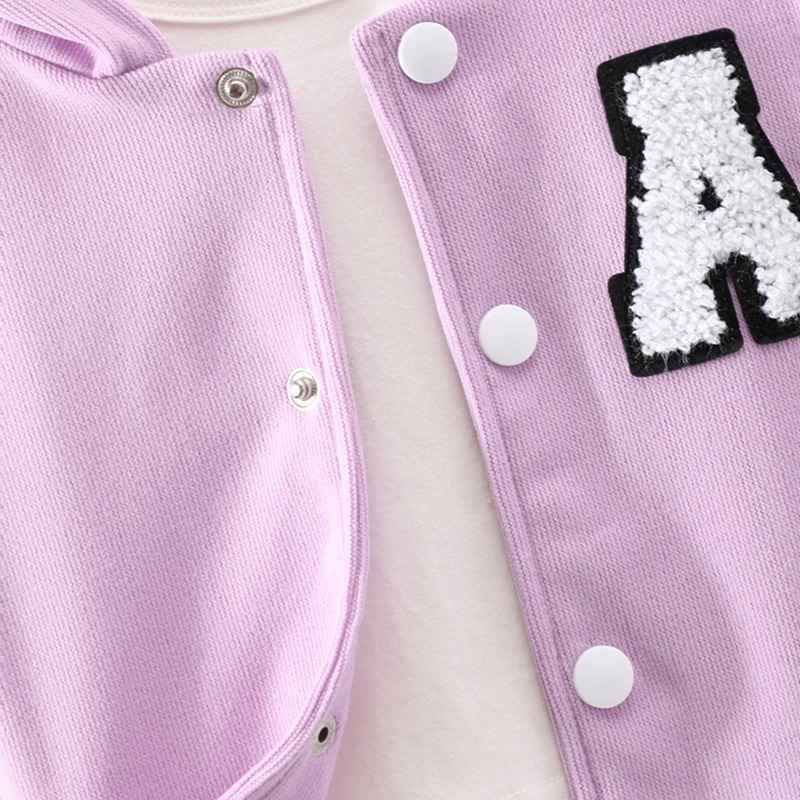 Clothing Sets BeQeuewll Girls Autumn 2PCS Pants For FallLong Sleeve Letter Patch Hooded Coat Contrast Color 2 8 Years 231031bj