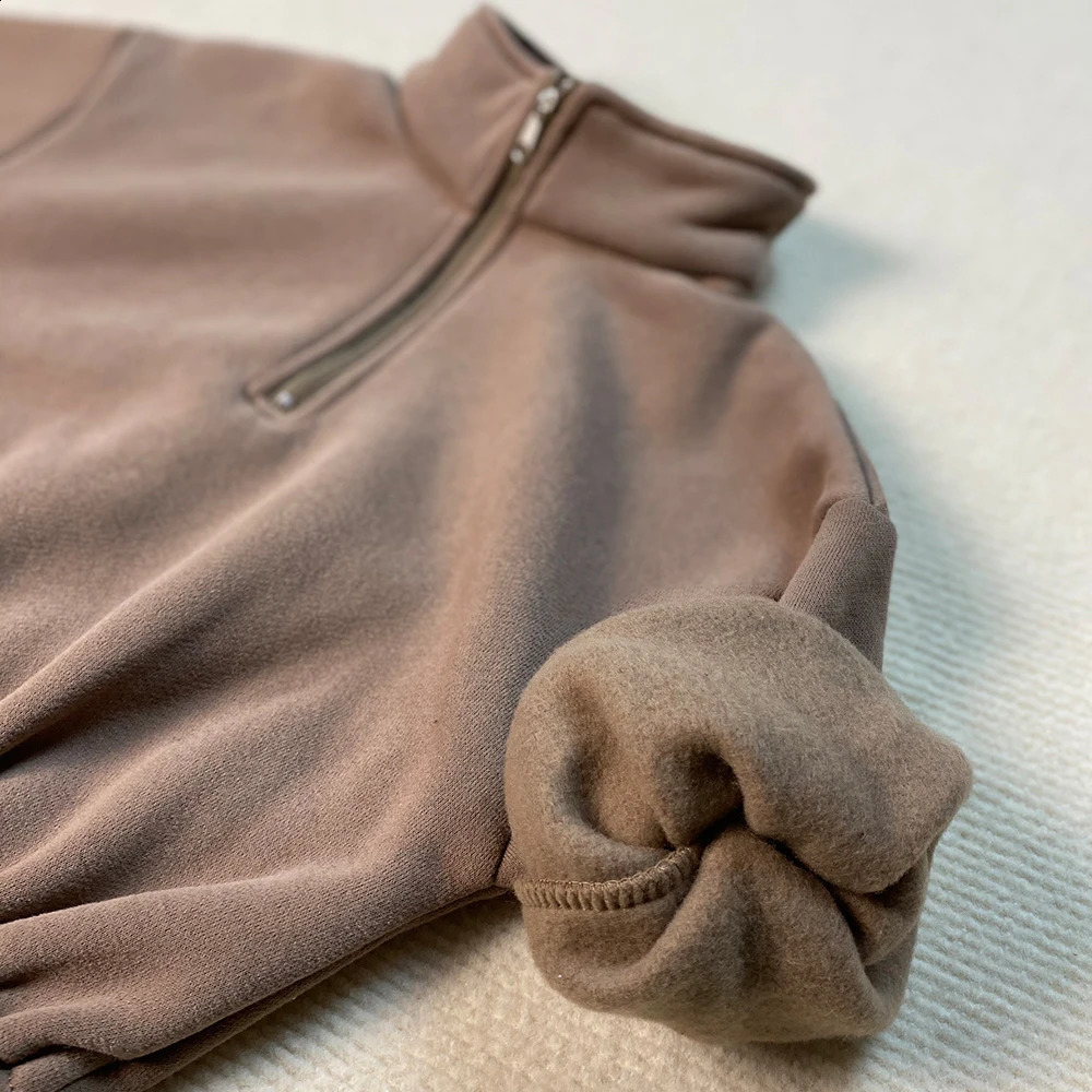 Clothing Sets Childrens Fleece Suits Half Zipper Insulate Sportwear Autumn Baby Boy Girl Clothes Set Pullover Sweater Jacket Top Pants Outfit 231030