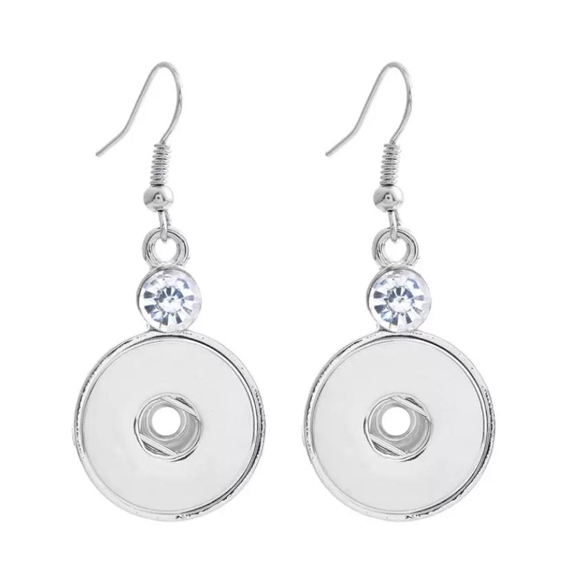 Charm 18Mm Snap Earrings Vintage Sier Crystal Pearl Crown Button Drop Jewelry For Women Party Gift Delivery 2021 Dhseller2010 Dhght