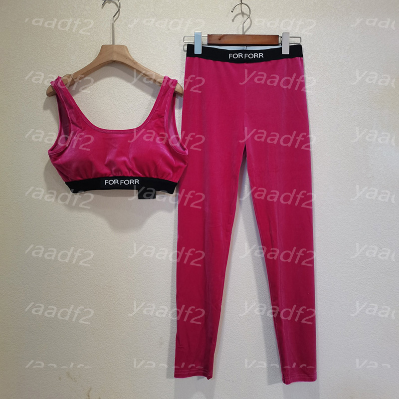 Women Yoga Outfit Letters Webbing Velour Yoga Sets Sleeveless Backless Cropped Tanks Jogging Tracksuit, Fuchsia with label
Women Yoga Outfit Letters Webbing Velour Yoga Sets Sleeveless Backless Cropped Tanks Jogging Tracksuit, Fuchsia with label