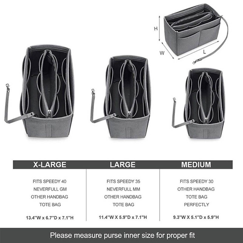 Cosmetic Bags Cases Multifunction Felt Insert Bag Organizer Purse with Zipper Handbag Tote Multi Pockets Large Capacity Storage Case 220901