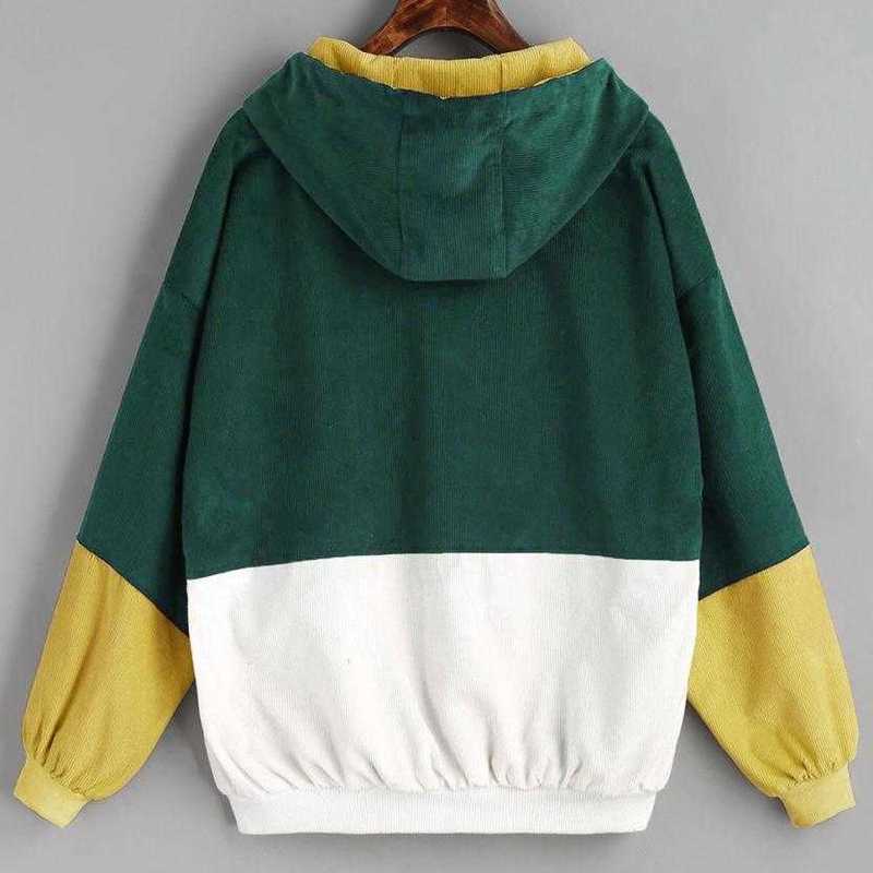 Womens Jackets Outerwear Coats Jackets Corduroy Patchwork Oversize Jackets Autumn Jacket Women Chaqueta Mujer Ceket Streetwear Coat Windbreaker 220901