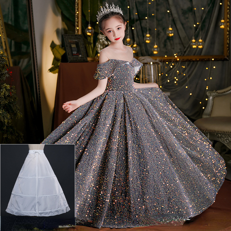 2023 Sequins Flower Girls Dresses for Wedding First Communion Dress Kids Prom Dress Girls Pageant Gowns