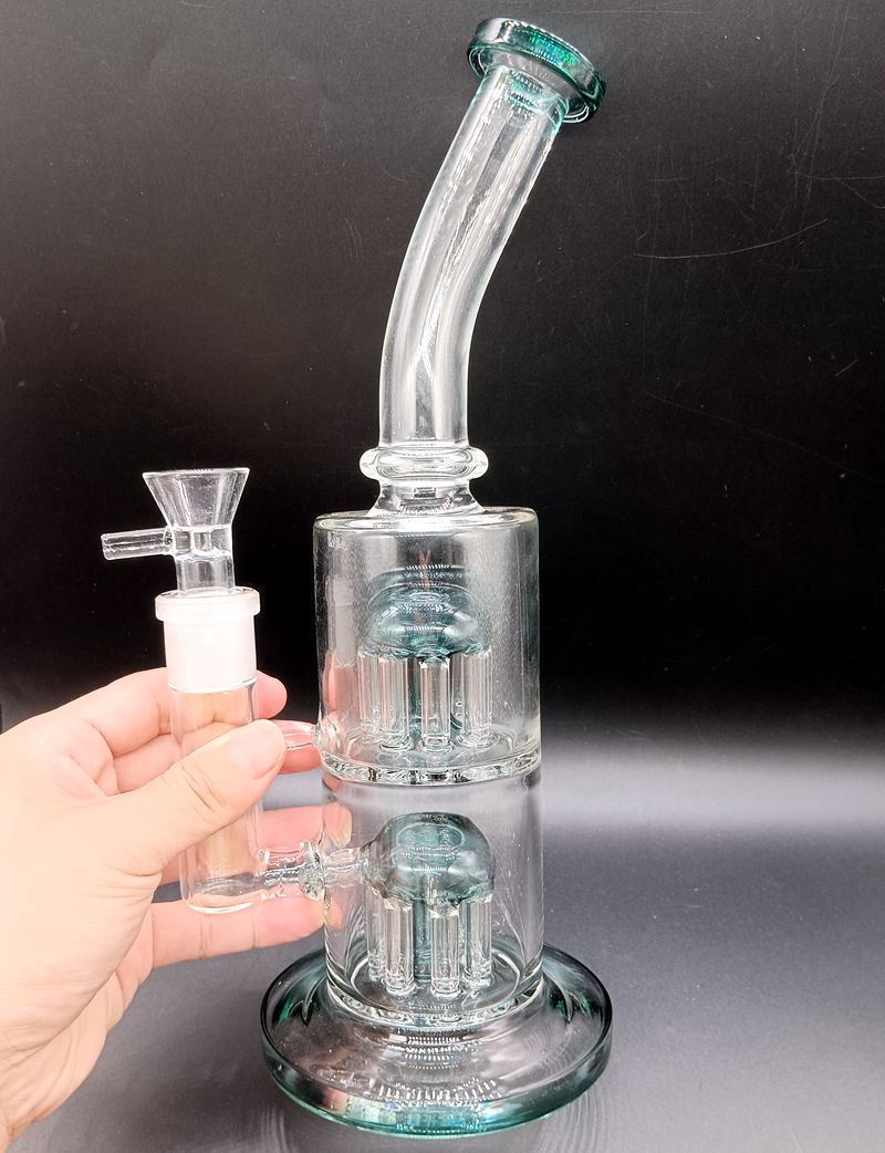 Green 9 inch Glass Water Bong Hookahs Female 14mm Thick Smoking Pipes with Double Tree Arm Perc
Green 9 inch Glass Water Bong Hookahs Female 14mm Thick Smoking Pipes with Double Tree Arm Perc