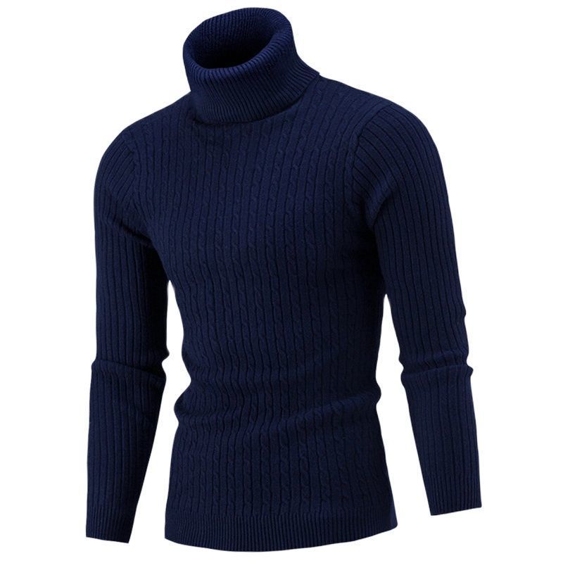 Men's Sweaters Autumn Winter Men's Turtleneck Sweater Men's Knitting Pullovers Rollneck Knitted Sweater Warm Men Jumper Slim Fit Casual