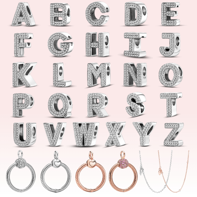 925 Silver Charm bead fit Pandora Charms Bracelet Plata De Ley 925 Silver Color 26 Letter charmes ciondoli DIY Fine Beads Jewelry
925 Silver Charm bead fit Pandora Charms Bracelet Plata De Ley 925 Silver Color 26 Letter charmes ciondoli DIY Fine Beads Jewelry
