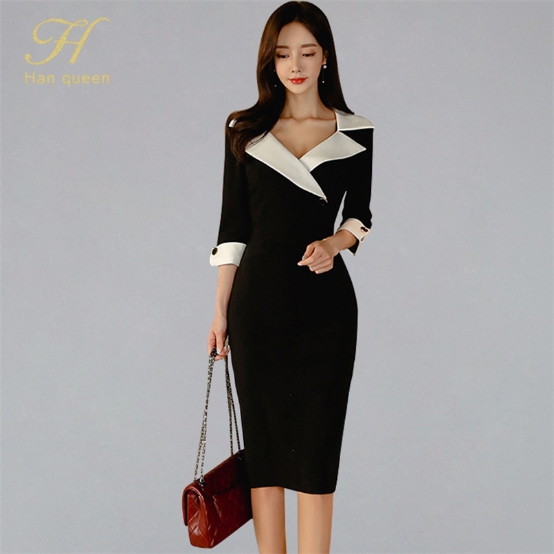 Work Dresses H Han Queen Women Notched Neck Black Sheath Pencil Dress Fashion Slim Sexy OL Bodycon Office Business Vestidos 220901
Work Dresses H Han Queen Women Notched Neck Black Sheath Pencil Dress Fashion Slim Sexy OL Bodycon Office Business Vestidos 220901