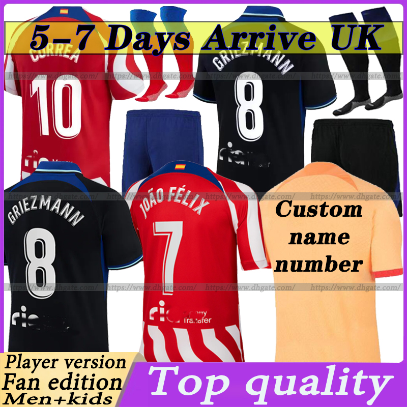 22 23 Player Fan edition Soccer Jerseys 2022 SAUL GRIEZMANN JOAO FELIX Maillot Foot Camisetas Cunha MORATA CORREA Football Shirt Mens Short Long Jersey Kids Kit socks, 2223 players version away
22 23 Player Fan edition Soccer Jerseys 2022 SAUL GRIEZMANN JOAO FELIX Maillot Foot Camisetas Cunha MORATA CORREA Football Shirt Mens Short Long Jersey Kids Kit socks, 2223 players version away