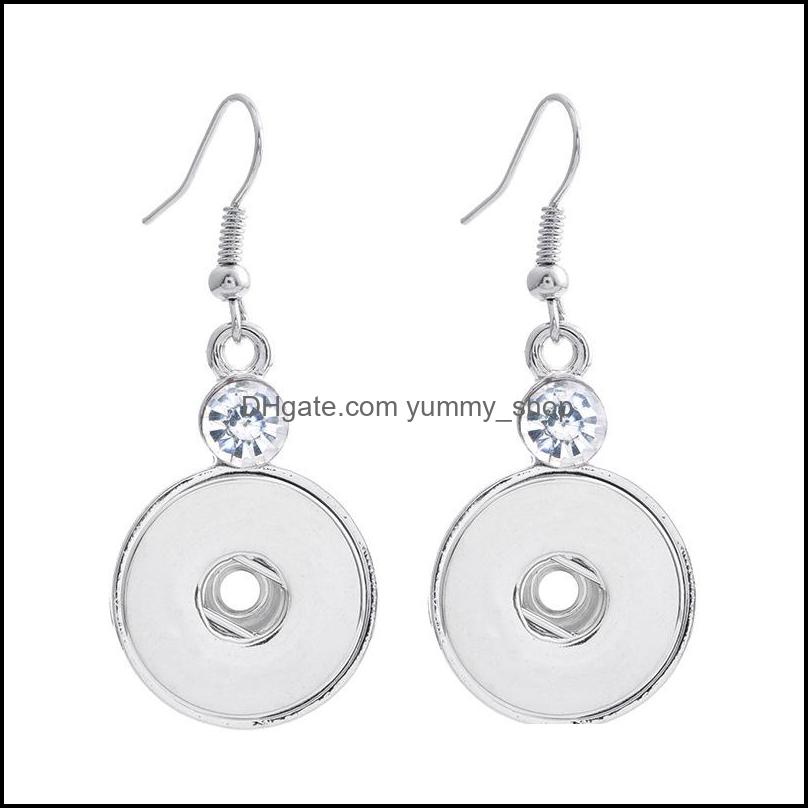 Charm 18Mm Snap Earrings Vintage Sier Crystal Pearl Crown Button Drop Jewelry For Women Party Gift Delivery 2021 Dhseller2010 Dhght