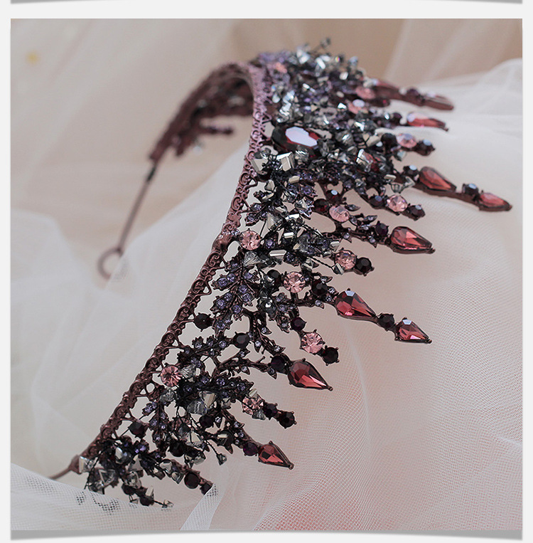 Wedding Hair Jewelry Vintage Baroque Headbands Purple Crystal Tiaras Crowns Bride Noiva Headpieces Bridal Party Crown 220831