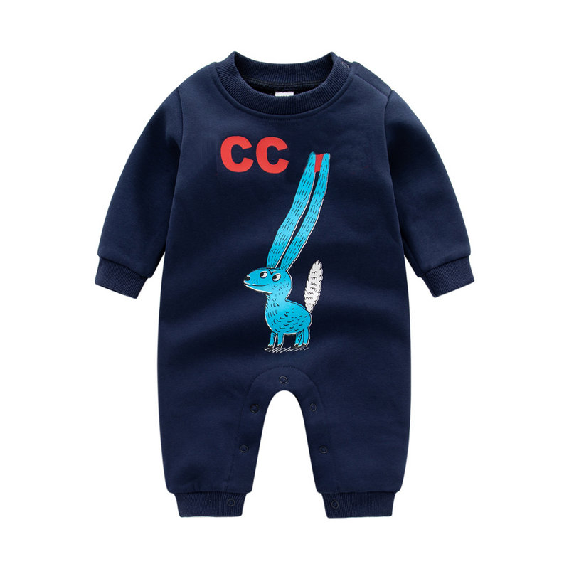 Rompers kids Designer autumn winter thick fleece Rompers baby boy girl summer top quality Long sleeve Combed cotton clothes 12 years old newborn Jumps