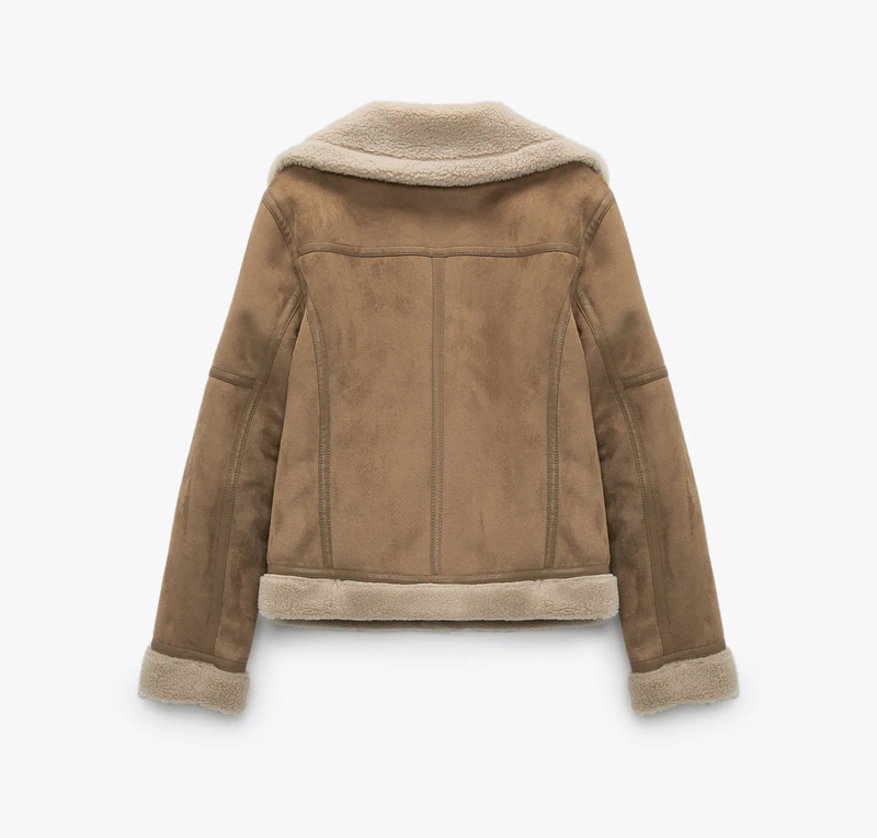 Womens Jackets Winter Womens Warm Padded Suede Artificial leather Lamb Jacket Short motorcycle jacket synthetic sheepskin leather jacket 220901