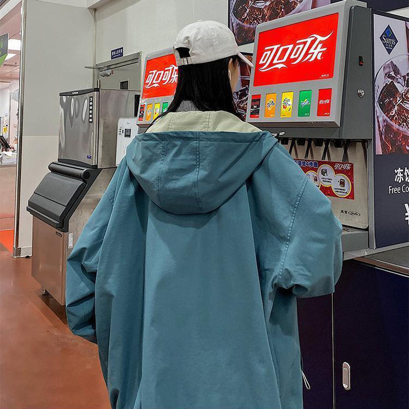 Womens Jackets Contrast Double Side Jackets Women Hooded Streetwear Boyfriend Outerwear Retro Baseball Loose Harajuku Cargo Coats Ins 220901