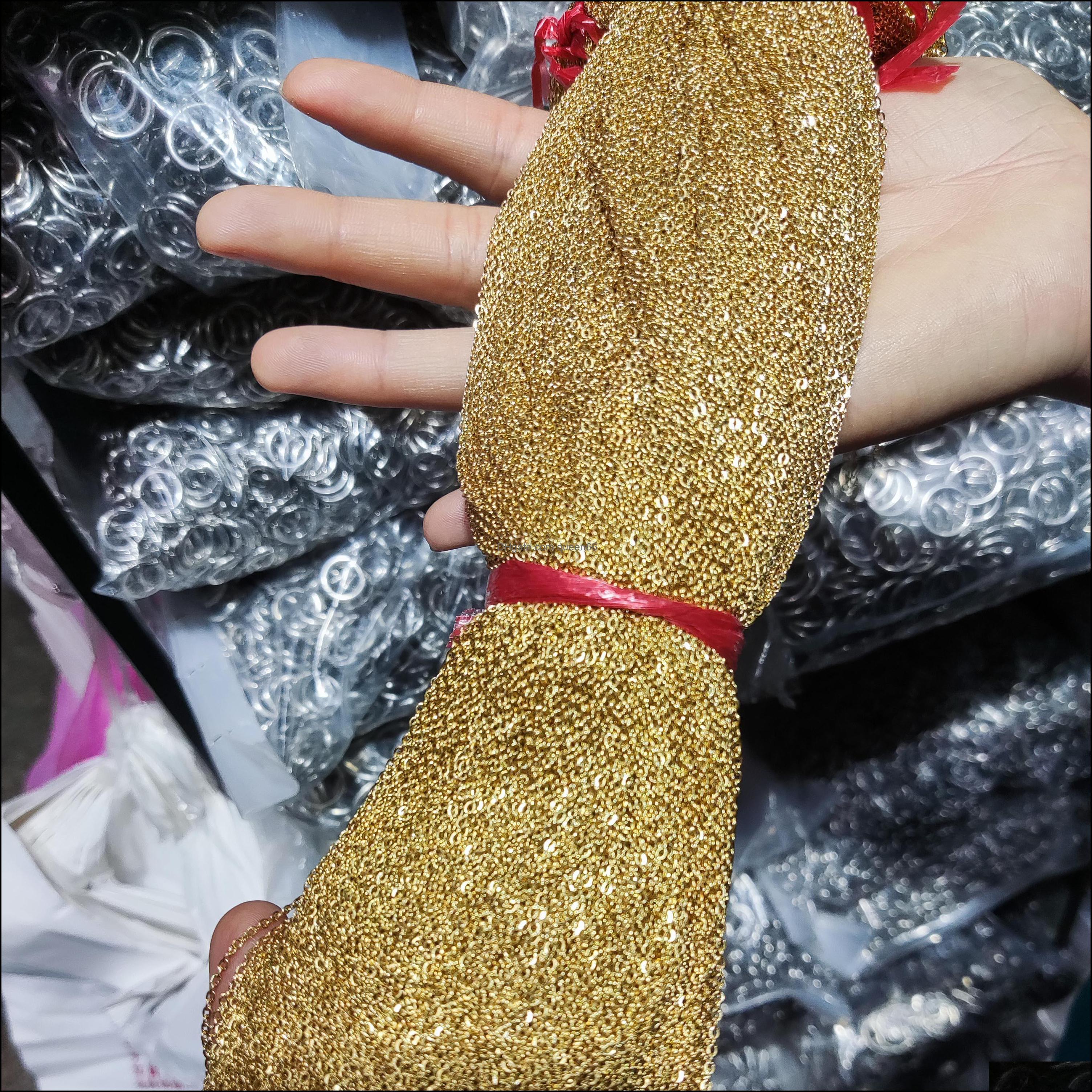 Chains Stainless Steel 18K Gold Chain Necklace Wholesale 45Cmand5Cm O Chains Fit Diy Pendant Necklaces Bk Drop Delivery 2021 Jewelry Dhmmg