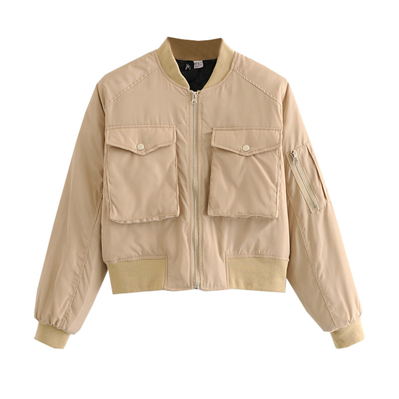 Womens Jackets Autumn Women Short Baseball Jackets Casual Solid Zipper Loose Bomber Coat Female Outwear Tops Chaqueta Mujer 220901