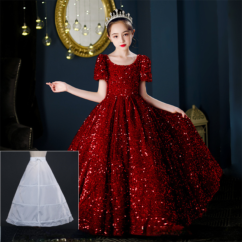 2023 Sequins Flower Girls Dresses for Wedding First Communion Dress Kids Prom Dress Girls Pageant Gowns