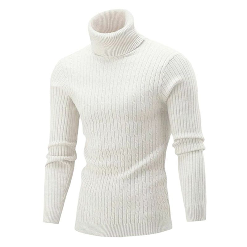 Men's Sweaters Autumn Winter Men's Turtleneck Sweater Men's Knitting Pullovers Rollneck Knitted Sweater Warm Men Jumper Slim Fit Casual