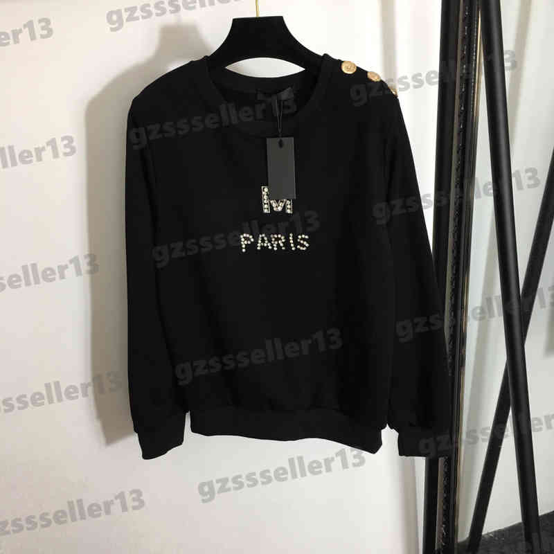Designer Womens Hoodie Blm Studded Embroidered Letter Hoodie Metal Shoulder Button Round Neck Pullover Long-sleeved Sweatshirts Brand Tops 0912, 11
Designer Womens Hoodie Blm Studded Embroidered Letter Hoodie Metal Shoulder Button Round Neck Pullover Long-sleeved Sweatshirts Brand Tops 0912, 11