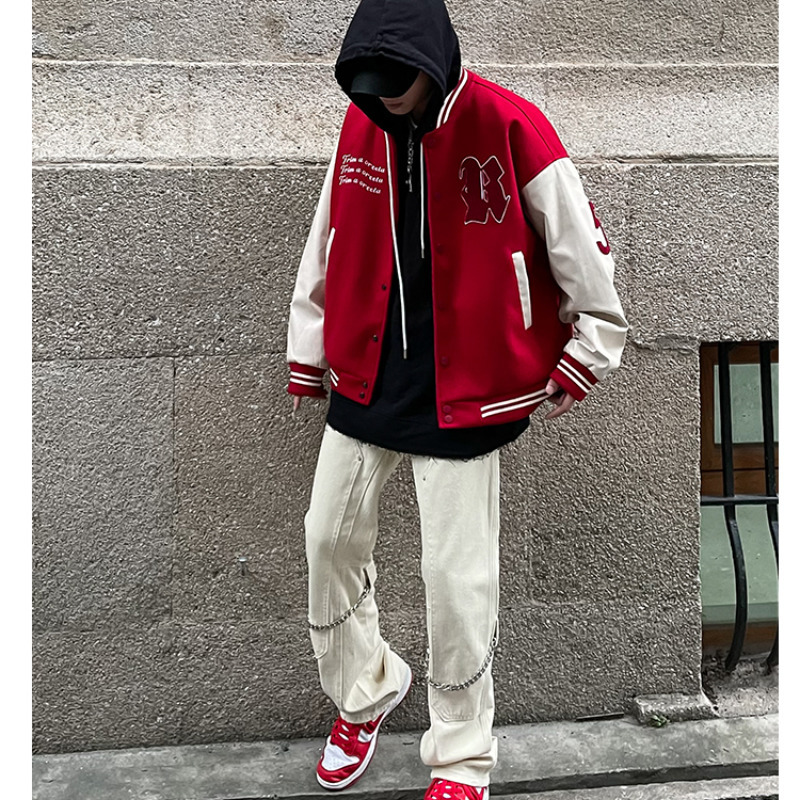 Mens Jackets Fashion retro alphabet embroidery baseball jacket men ins hip hop hiphop couple jacket American trend street Harajuku style 220901