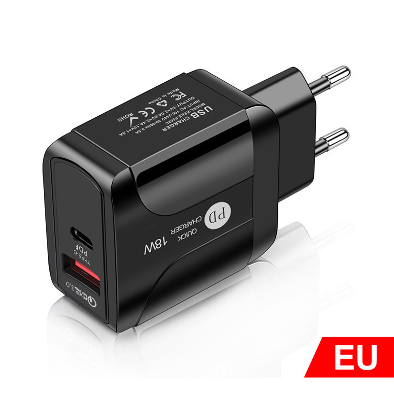 12W Quick Fast Chargers QC3.0 PD Type C USB AC Dual Ports Travel Wall Charger Eu US Plug for Iphone 13 11 Samsung Lg Android Phone