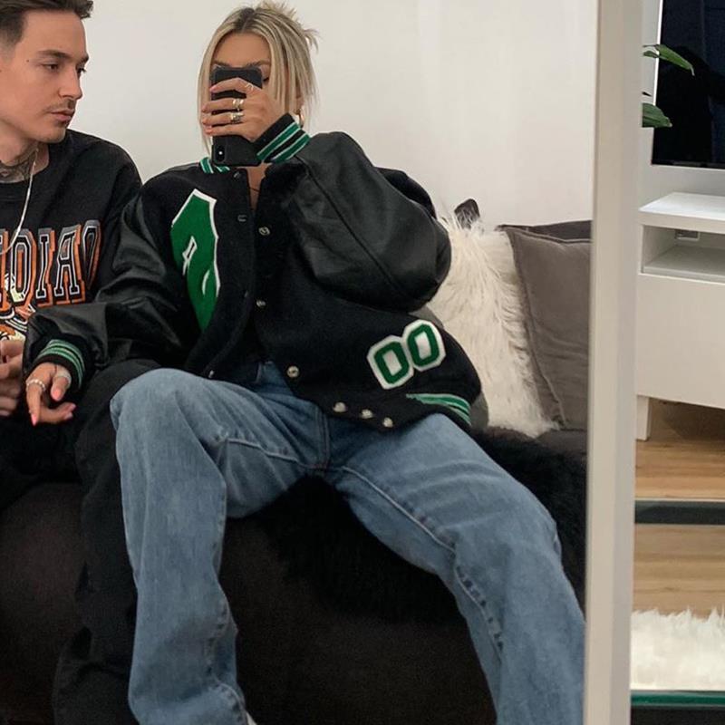 Women's Jackets Womens College Coats and High Street Hip-Hop Baseball Harajuku Casual Coat Loose Stitching Varsity Jacket ins 220901