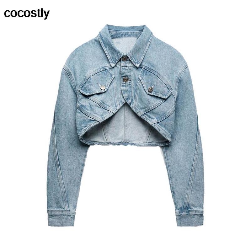 Womens Jackets Jeans Jacket Women Cropped Denim Jacket Women Vintage Sexy Streetwear Short Jeans Coat Female Tops veste printemps femme 220901